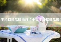 手机耳机品牌排行（十大手机耳机品牌）