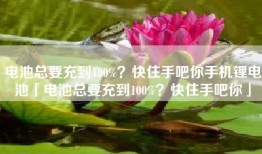 电池总要充到100%？快住手吧你手机锂电池「电池总要充到100%？快住手吧你」