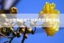 如何提高收录？包网页收录与策略