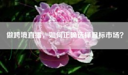 做跨境直播，如何正确选择目标市场？