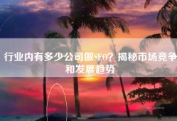 行业内有多少公司做SEO？揭秘市场竞争和发展趋势