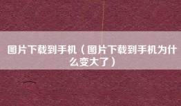 图片下载到手机（图片下载到手机为什么变大了）