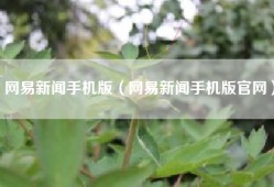网易新闻手机版（网易新闻手机版官网）