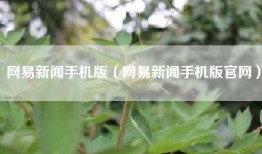 网易新闻手机版（网易新闻手机版官网）