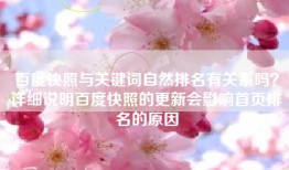 百度快照与关键词自然排名有关系吗？详细说明百度快照的更新会影响首页排名的原因