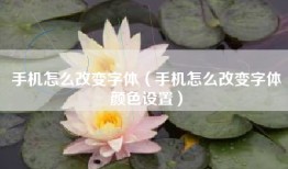 手机怎么改变字体（手机怎么改变字体颜色设置）