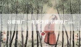 谷歌推广 一年多少钱(谷歌推广gdn)