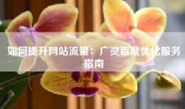 如何提升网站流量：广灵百度优化服务指南