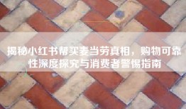 揭秘小红书帮买麦当劳真相，购物可靠性深度探究与消费者警惕指南