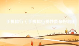 手机排行（手机排行榜性能最好的）