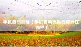 手机自动亮度（手机自动亮度感应器在哪里）