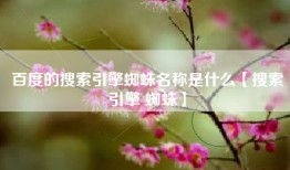 百度的搜索引擎蜘蛛名称是什么【搜索引擎 蜘蛛】