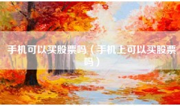 手机可以买股票吗（手机上可以买股票吗）