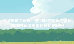 百度蜘蛛池效果：搜狗收录蜘蛛池留痕，揭秘搜索引擎优化背后的秘密