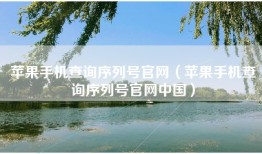 苹果手机查询序列号官网（苹果手机查询序列号官网中国）