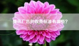 腾讯广告的收费标准有哪些？
