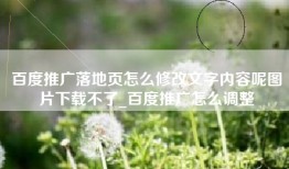 百度推广落地页怎么修改文字内容呢图片下载不了_百度推广怎么调整