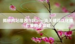 揭秘网站排名飞跃，一流关键词优化推广策略全攻略