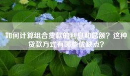 如何计算组合贷款的利息和总额？这种贷款方式有哪些优缺点？