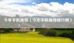 今年手机推荐（今年手机推荐排行榜）