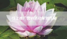 线上推广营销活动策划方案