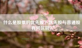 什么是股票的优先股？优先股与普通股有何区别？
