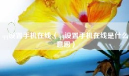 qq设置手机在线（qq设置手机在线是什么意思）