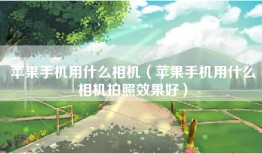 苹果手机用什么相机（苹果手机用什么相机拍照效果好）
