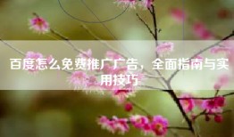 百度怎么免费推广广告，全面指南与实用技巧