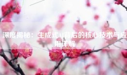深度揭秘：生成式AI背后的核心技术与应用详解