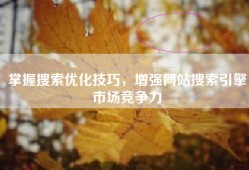 掌握搜索优化技巧，增强网站搜索引擎市场竞争力