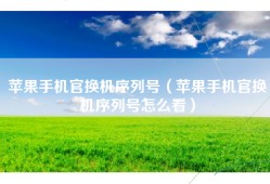 苹果手机官换机序列号（苹果手机官换机序列号怎么看）