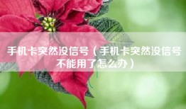手机卡突然没信号（手机卡突然没信号不能用了怎么办）
