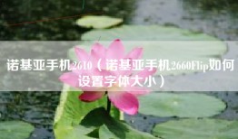 诺基亚手机2610（诺基亚手机2660Flip如何设置字体大小）