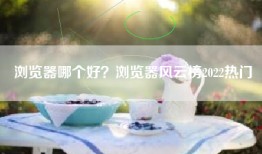 浏览器哪个好？浏览器风云榜2022热门