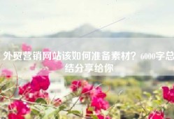 外贸营销网站该如何准备素材？6000字总结分享给你