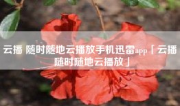 云播 随时随地云播放手机迅雷app「云播 随时随地云播放」
