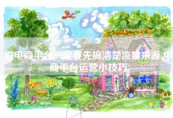 做电商平台一定要先搞清楚流量来源 电商平台运营小技巧