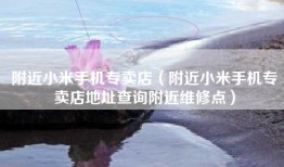 附近小米手机专卖店（附近小米手机专卖店地址查询附近维修点）