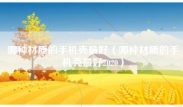 哪种材质的手机壳最好（哪种材质的手机壳最好2020）