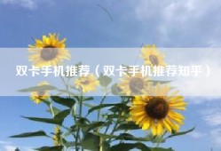 双卡手机推荐（双卡手机推荐知乎）