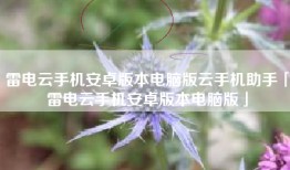 雷电云手机安卓版本电脑版云手机助手「雷电云手机安卓版本电脑版」