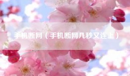 手机断网（手机断网几秒又连上）
