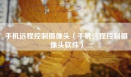 手机远程控制摄像头（手机远程控制摄像头软件）