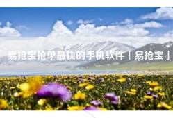 易抢宝抢单最快的手机软件「易抢宝」