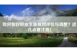 如何做好职业生涯规划评估与调整？这几点要注意！