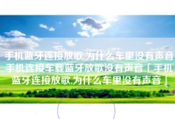手机蓝牙连接放歌,为什么车里没有声音手机连接车载蓝牙放歌没有声音「手机蓝牙连接放歌,为什么车里没有声音」