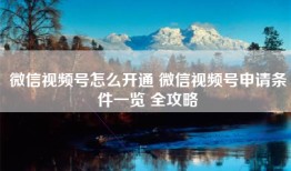 微信视频号怎么开通 微信视频号申请条件一览 全攻略