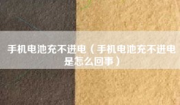 手机电池充不进电（手机电池充不进电是怎么回事）