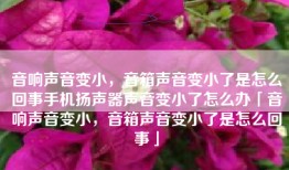 音响声音变小，音箱声音变小了是怎么回事手机扬声器声音变小了怎么办「音响声音变小，音箱声音变小了是怎么回事」